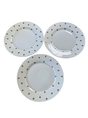 Baronet Nanette Eschenbach Bavaria Dinner Plates Set Of 3 Green Gold Christmas